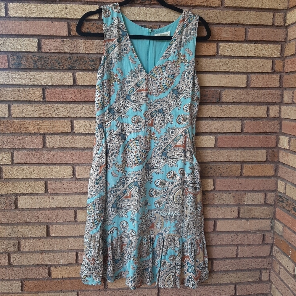 Cynthia Rowley Size 4 Aqua Blue Paisley Dress